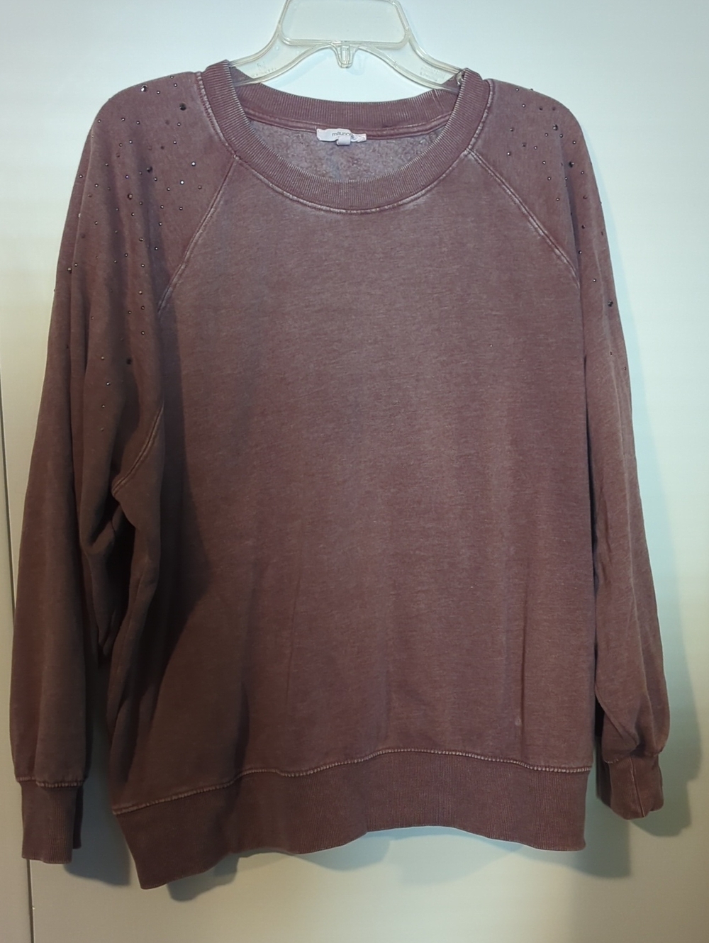 Maurices Dusty Mauve Studded Crewneck Sweatshirt